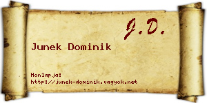 Junek Dominik névjegykártya